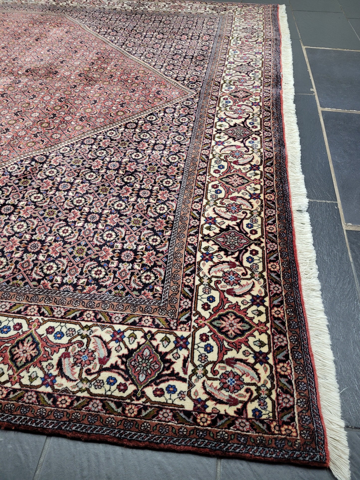 Bidjar Teppich Korkwolle Hexagon Medaillon fein handgeknüpft