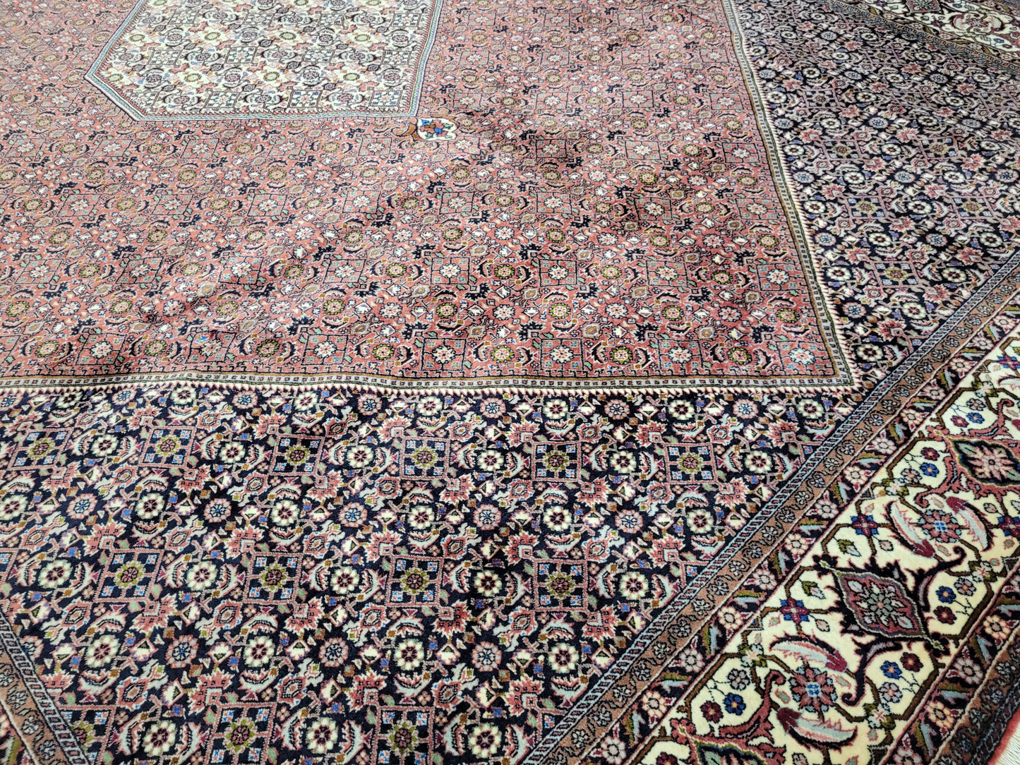 Bidjar Teppich Korkwolle Hexagon Medaillon fein handgeknüpft