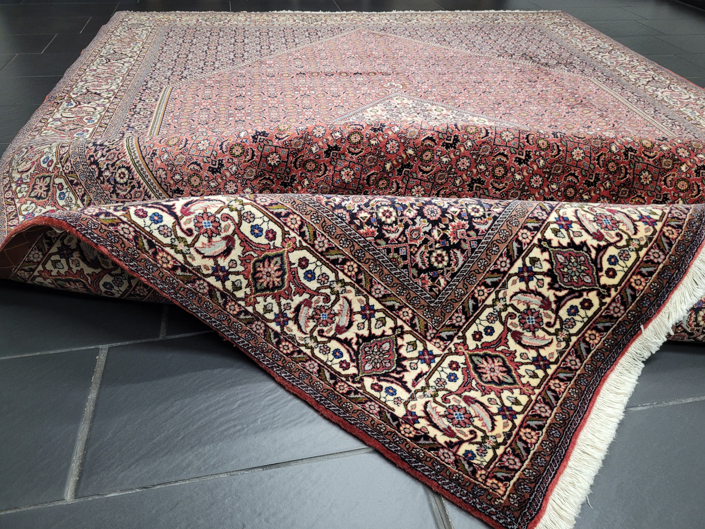 Bidjar Teppich Korkwolle Hexagon Medaillon fein handgeknüpft