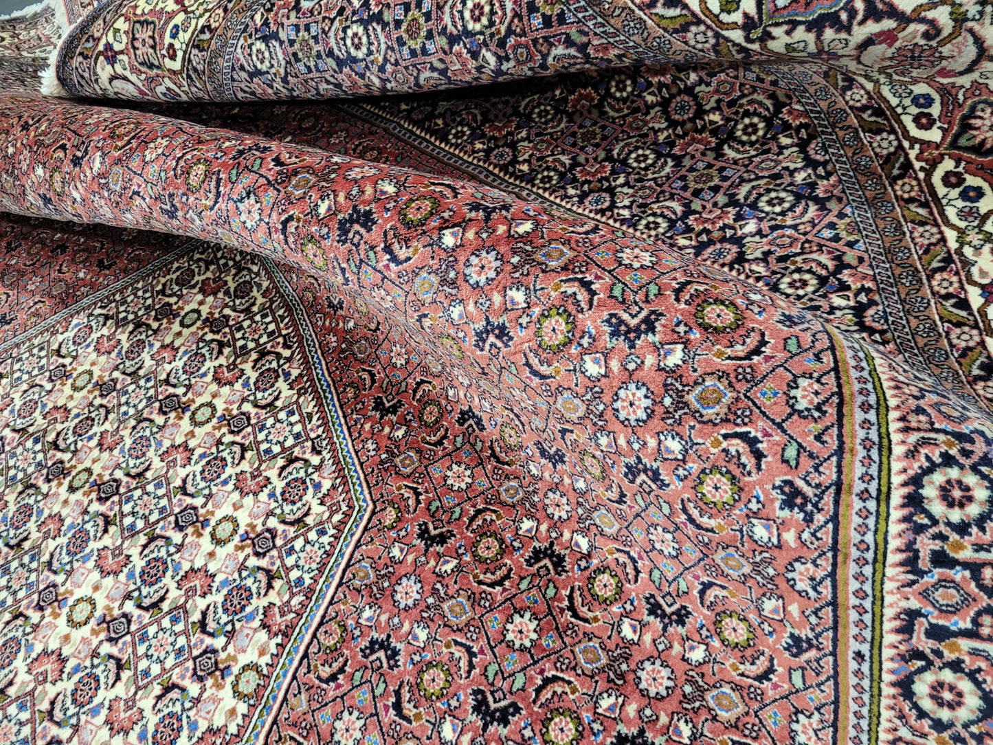 Bidjar Teppich Korkwolle Hexagon Medaillon fein handgeknüpft