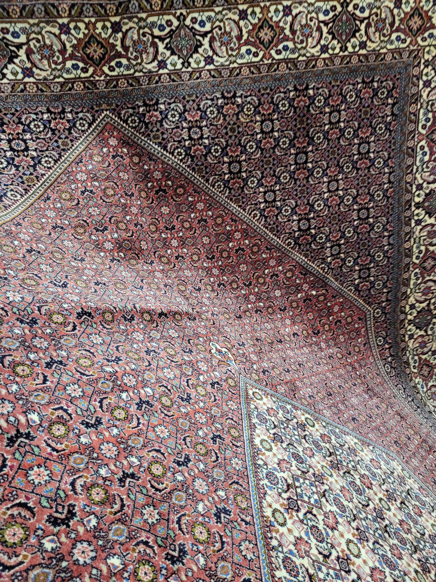 Bidjar Teppich Korkwolle Hexagon Medaillon fein handgeknüpft