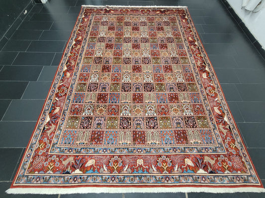 Moud Teppich Wolle mit Seide Gartenmuster feine Knüpfung