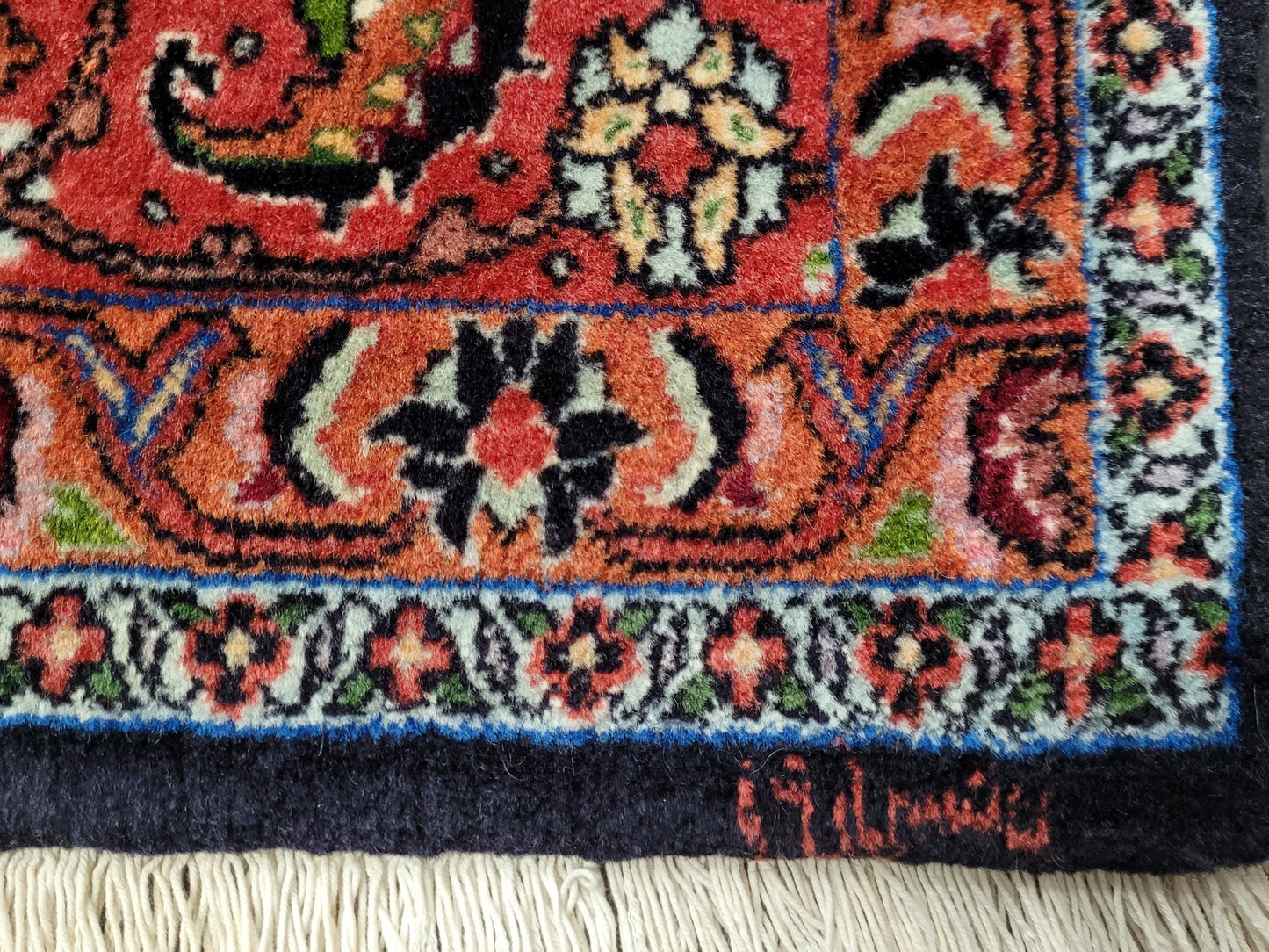 Bidjar Teppich Korkwolle signiert feine Knüpfung