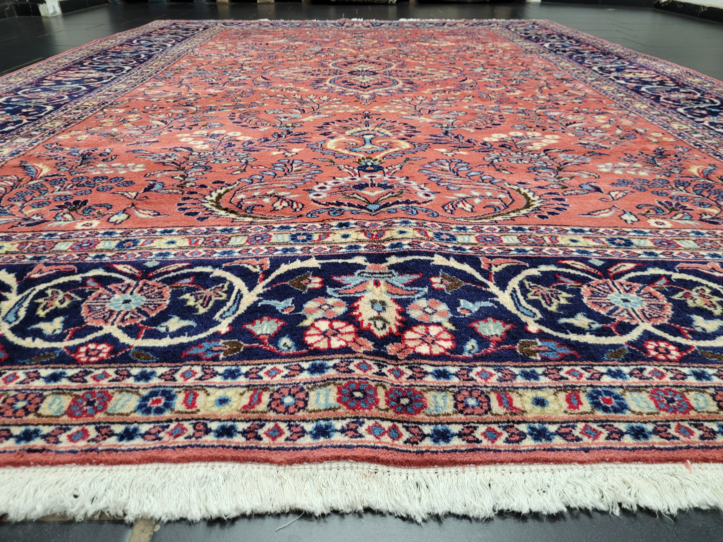 Sarough Teppich Wolle signiert florales Design