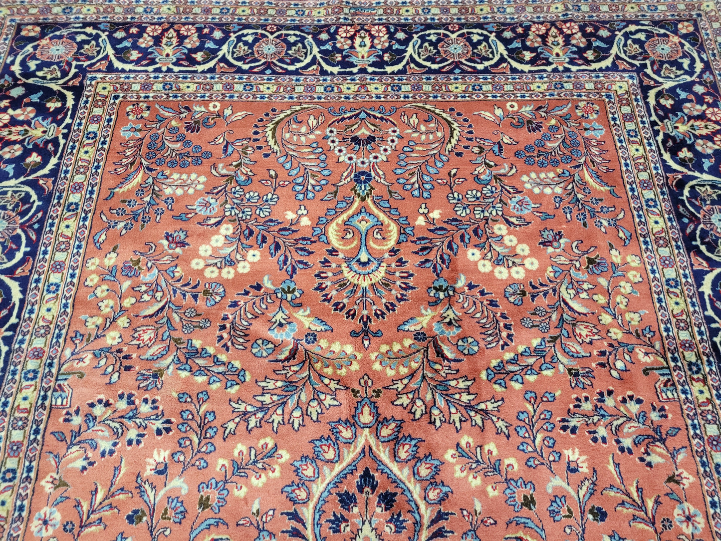 Sarough Teppich Wolle signiert florales Design