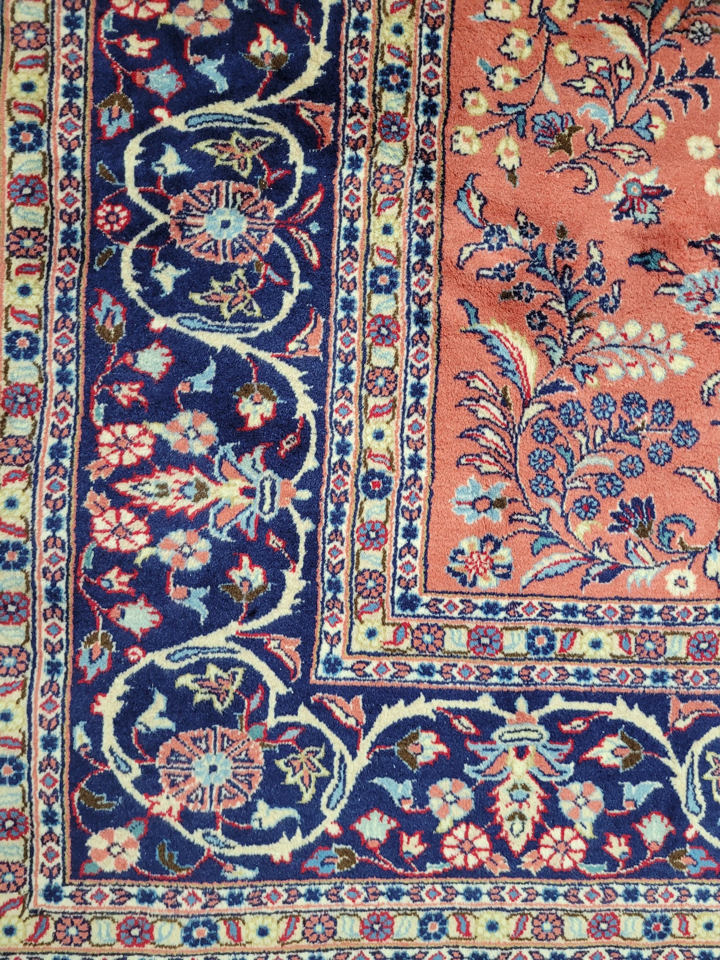 Sarough Teppich Wolle signiert florales Design