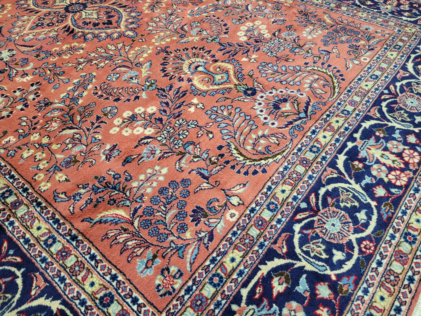 Sarough Teppich Wolle signiert florales Design