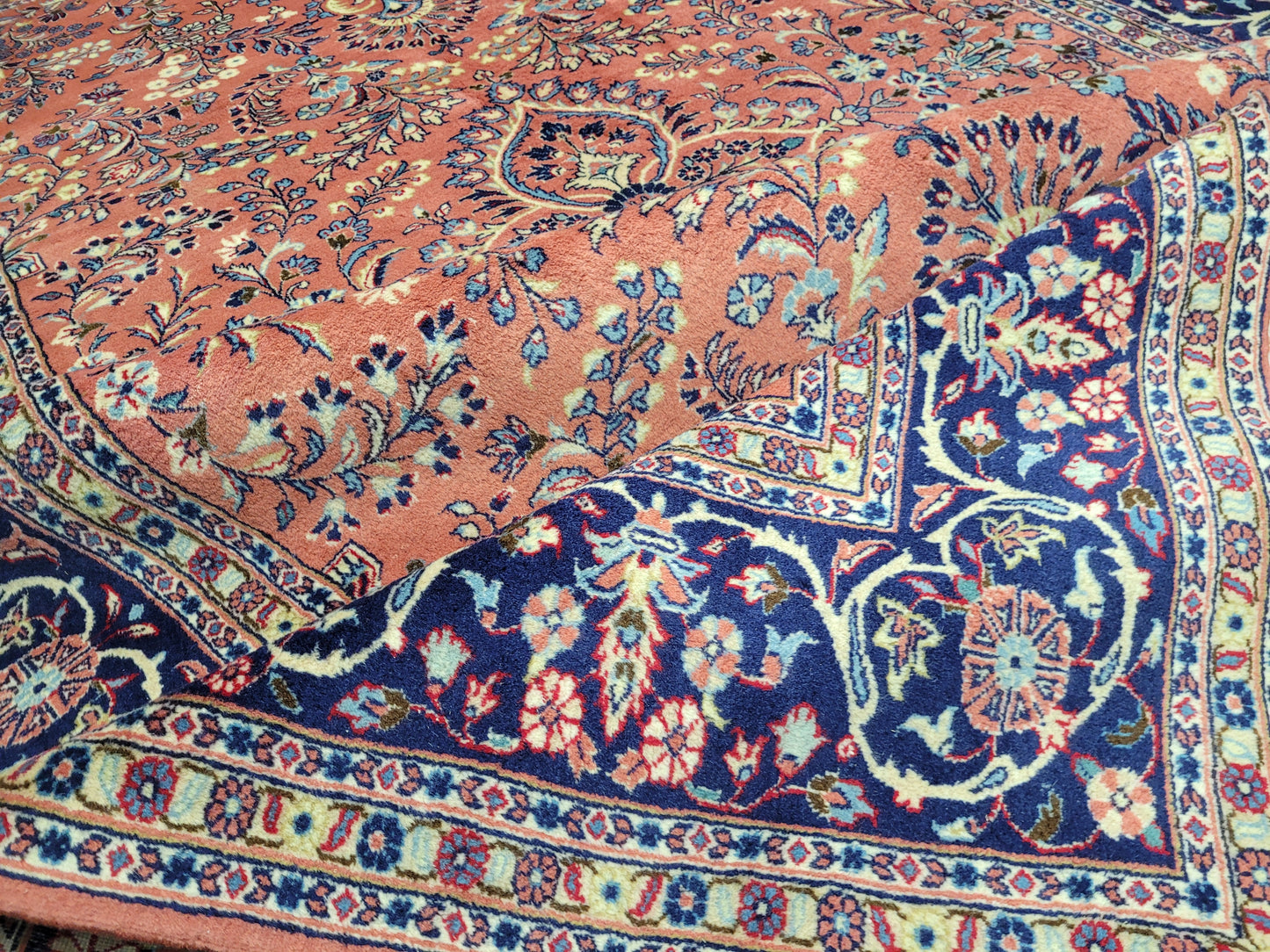 Sarough Teppich Wolle signiert florales Design