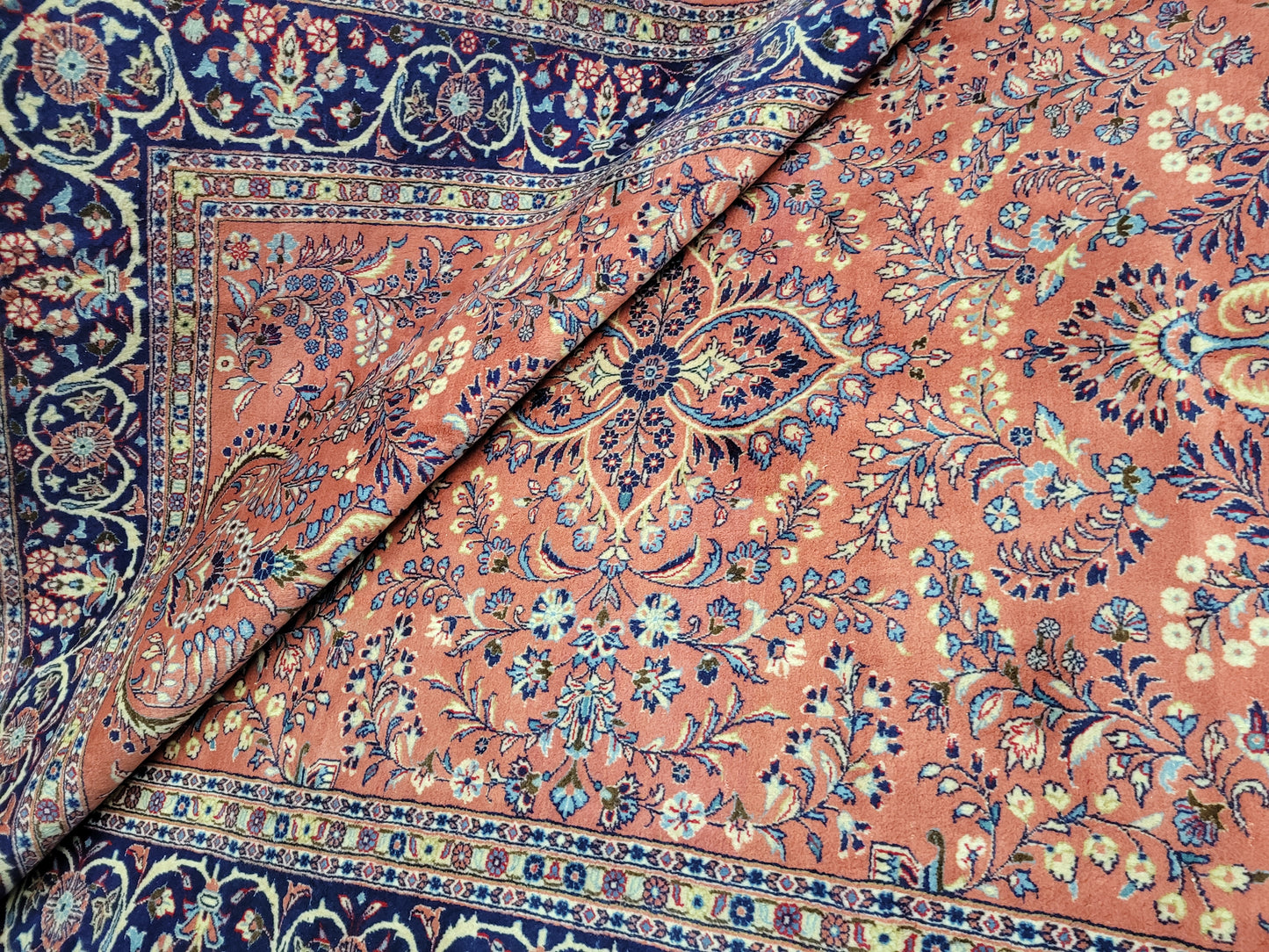 Sarough Teppich Wolle signiert florales Design