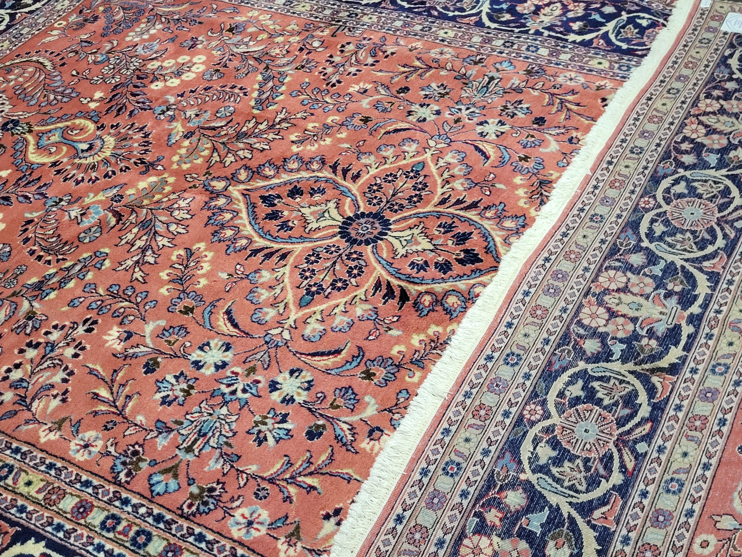 Sarough Teppich Wolle signiert florales Design