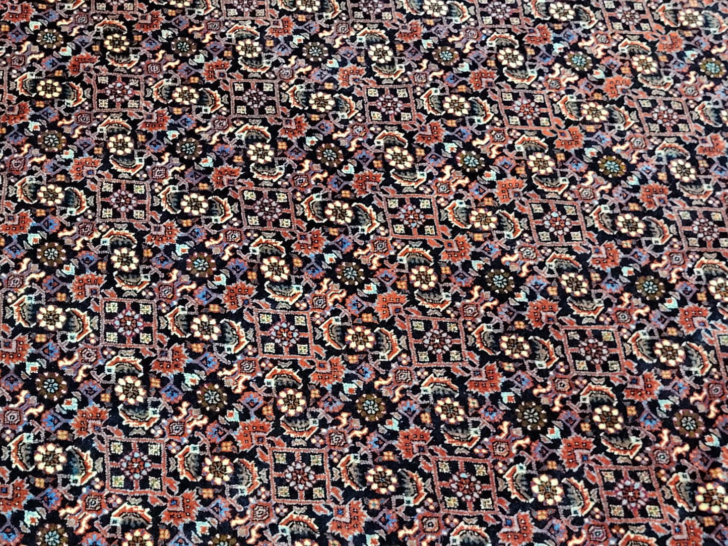 Bidjar Teppich Korkwolle feine Knüpfung florales Allover Muster