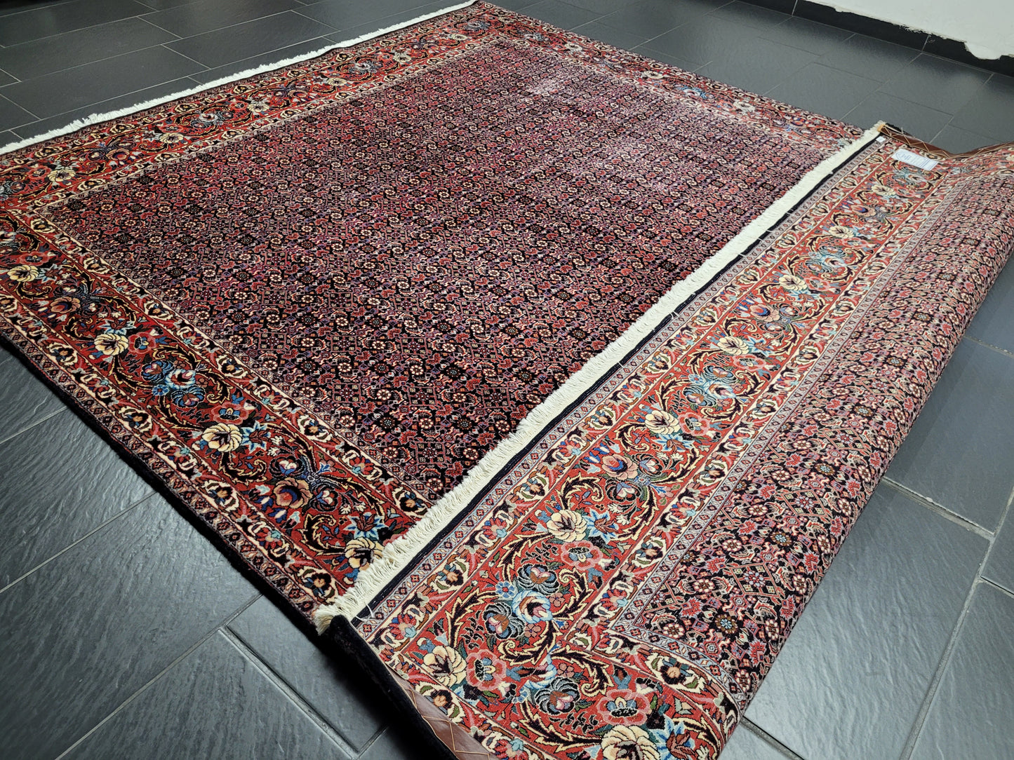 Bidjar Teppich Korkwolle feine Knüpfung florales Allover Muster