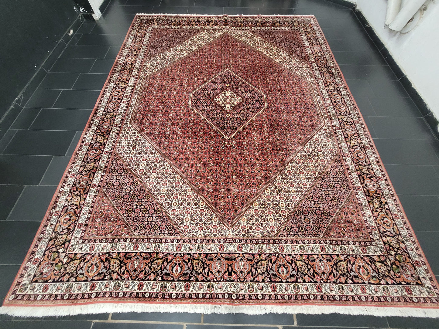 Bidjar Teppich Korkwolle feine Knüpfung großes Rhombus-Medaillon