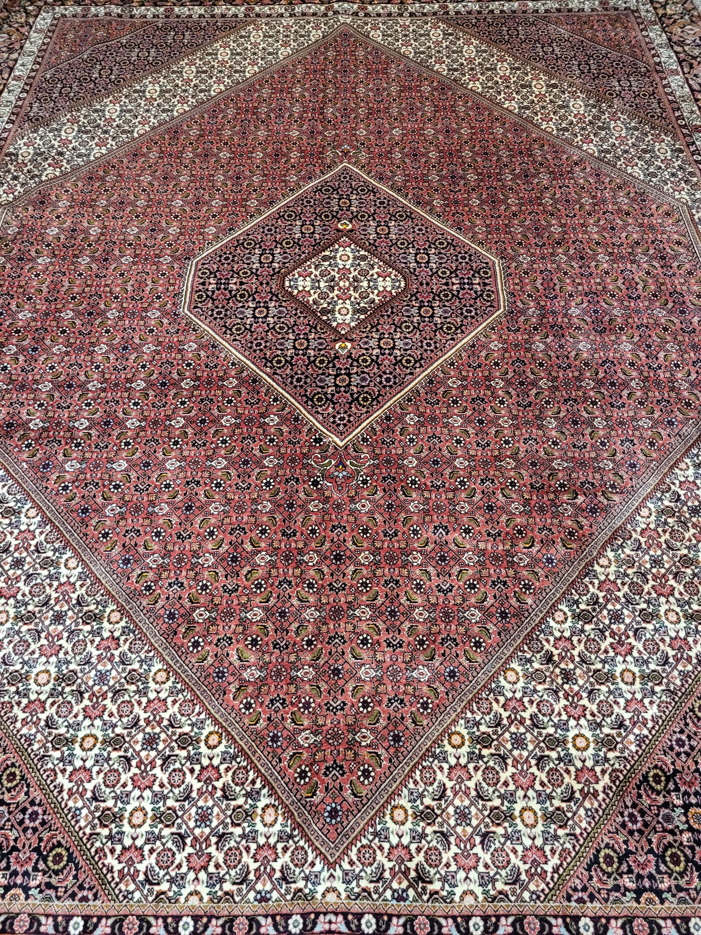 Bidjar Teppich Korkwolle feine Knüpfung großes Rhombus-Medaillon