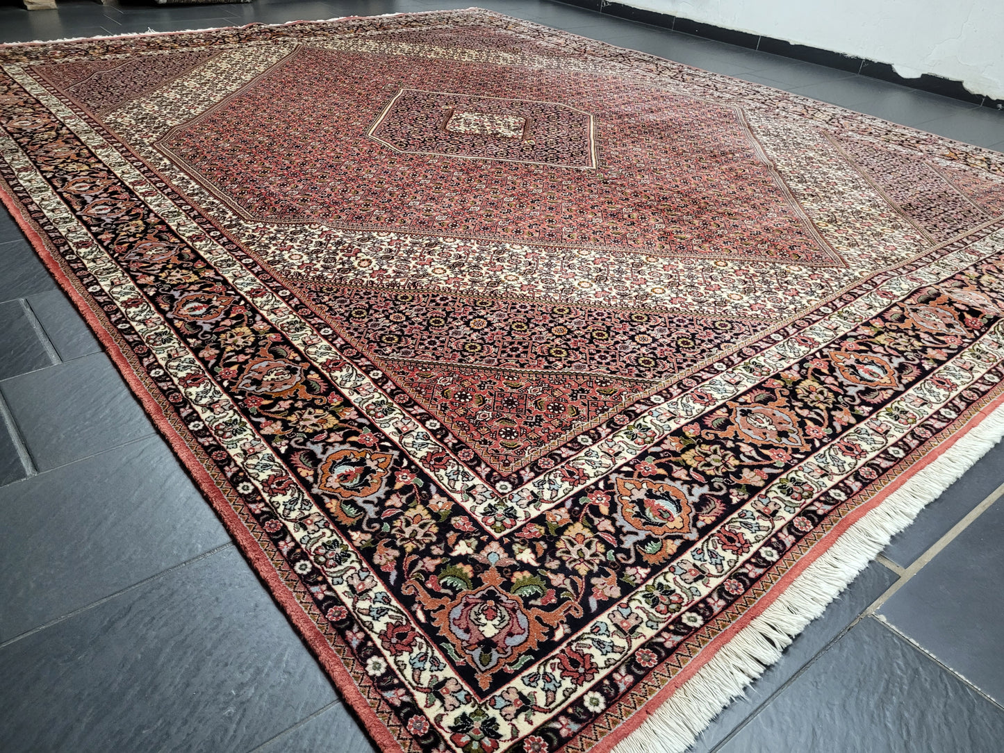 Bidjar Teppich Korkwolle feine Knüpfung großes Rhombus-Medaillon