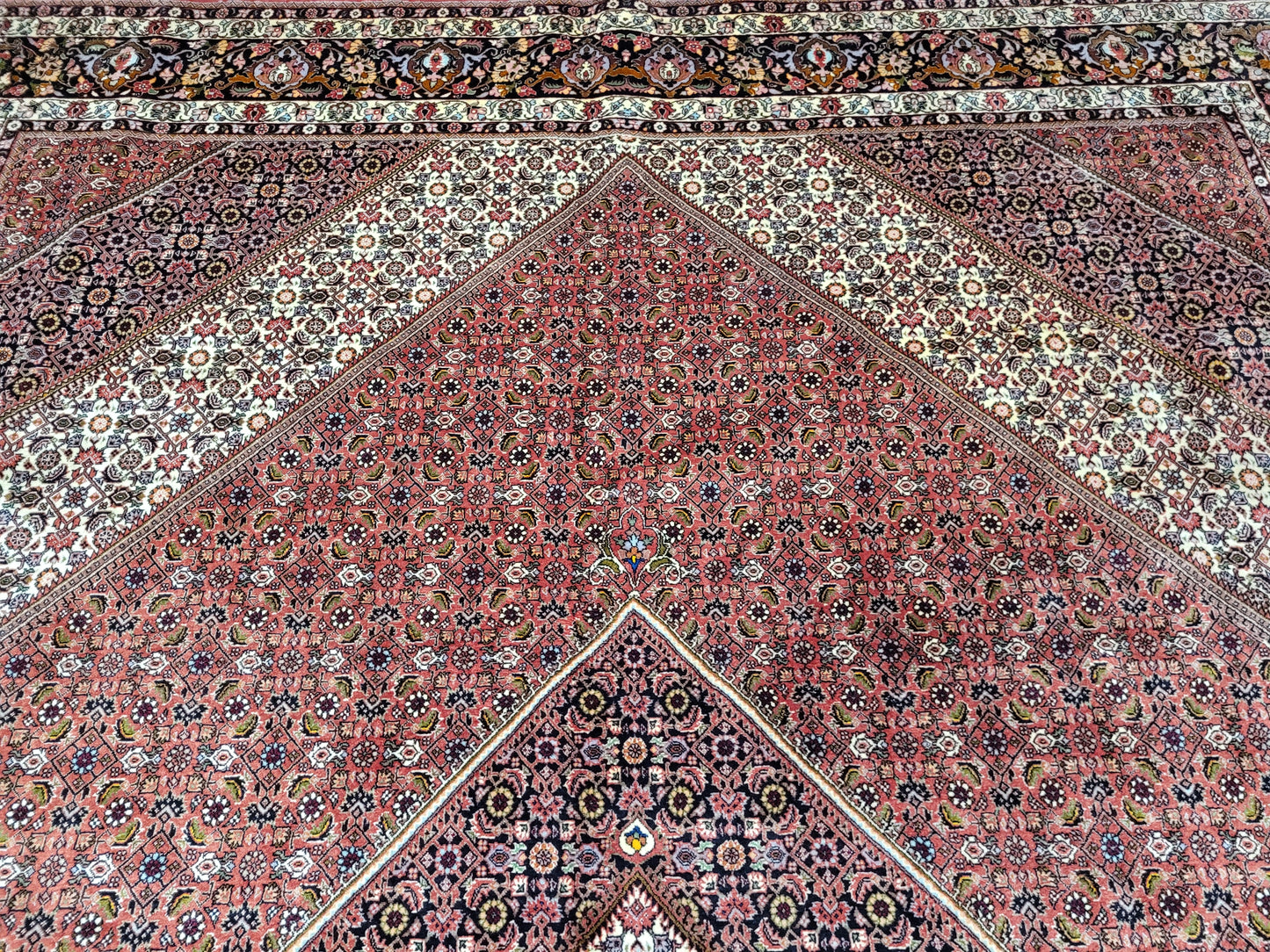 Bidjar Teppich Korkwolle feine Knüpfung großes Rhombus-Medaillon