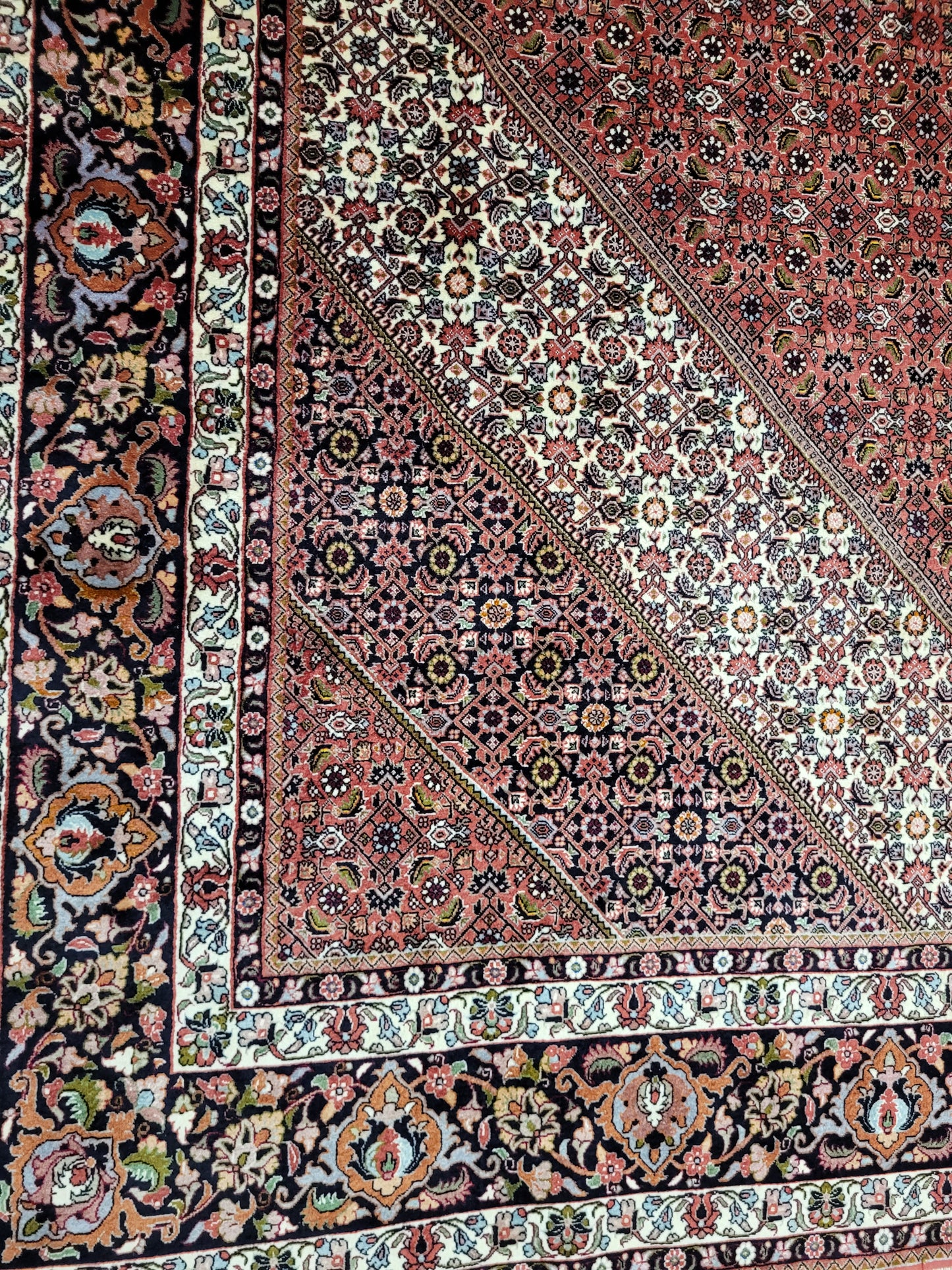 Bidjar Teppich Korkwolle feine Knüpfung großes Rhombus-Medaillon