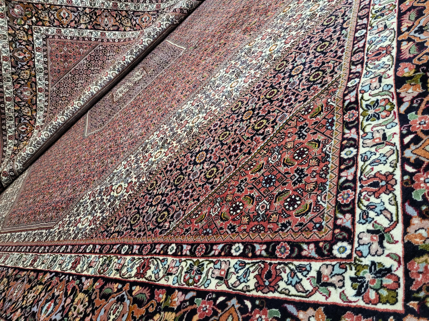 Bidjar Teppich Korkwolle feine Knüpfung großes Rhombus-Medaillon