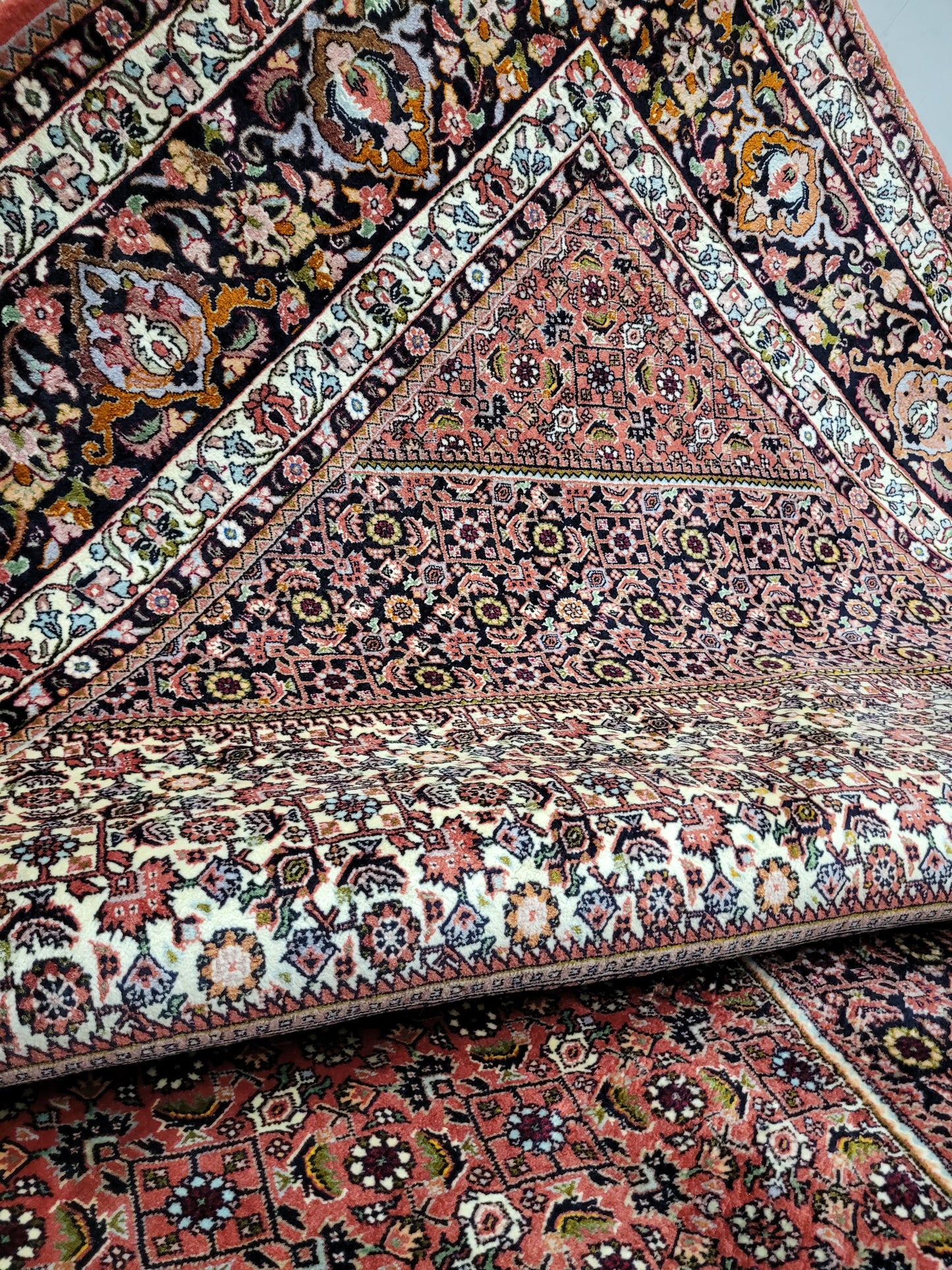 Bidjar Teppich Korkwolle feine Knüpfung großes Rhombus-Medaillon