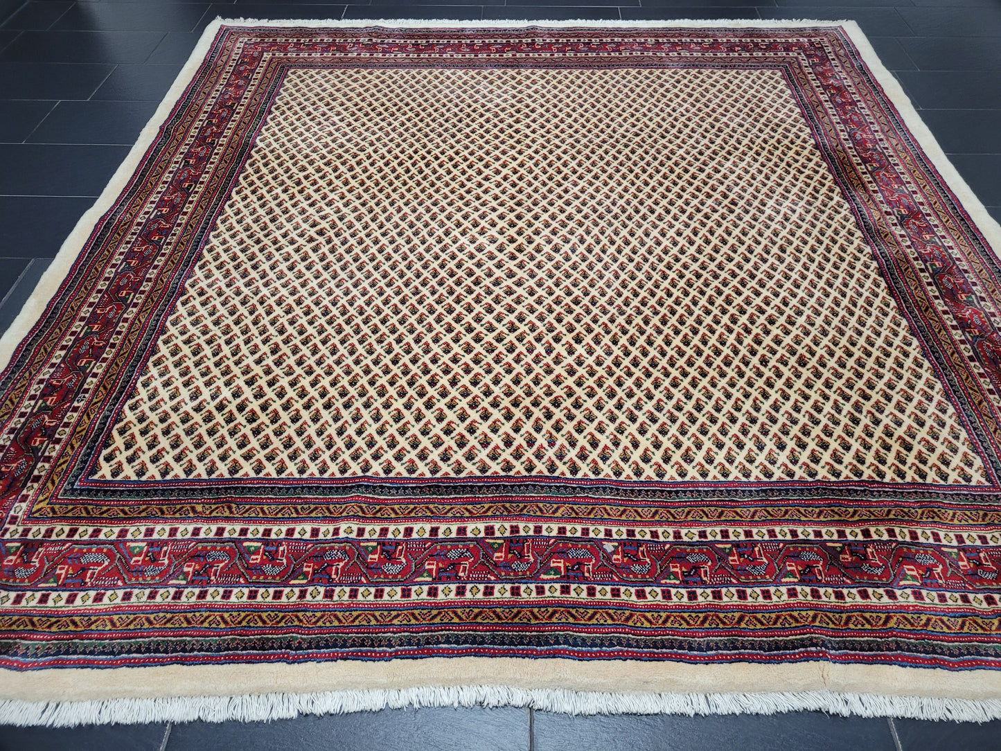 Sarough Teppich reine Wolle florales Allover Muster 280x275 cm