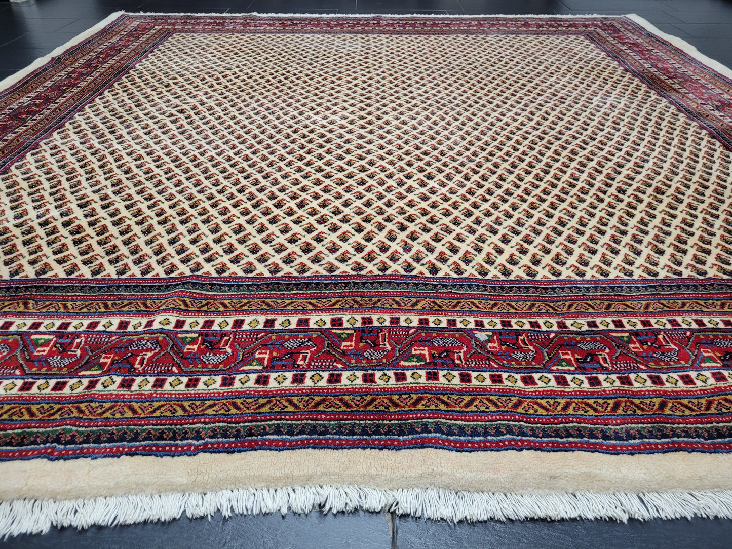 Sarough Teppich reine Wolle florales Allover Muster 280x275 cm