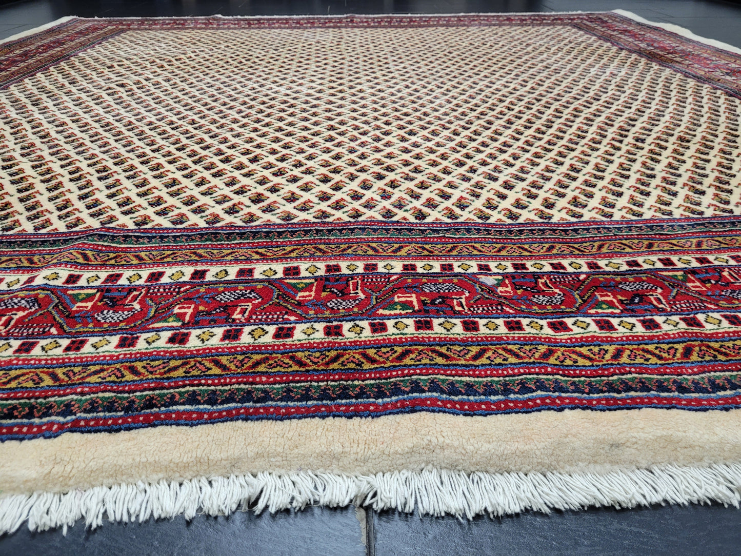 Sarough Teppich reine Wolle florales Allover Muster 280x275 cm