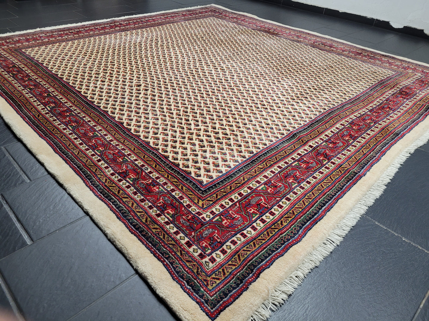 Sarough Teppich reine Wolle florales Allover Muster 280x275 cm