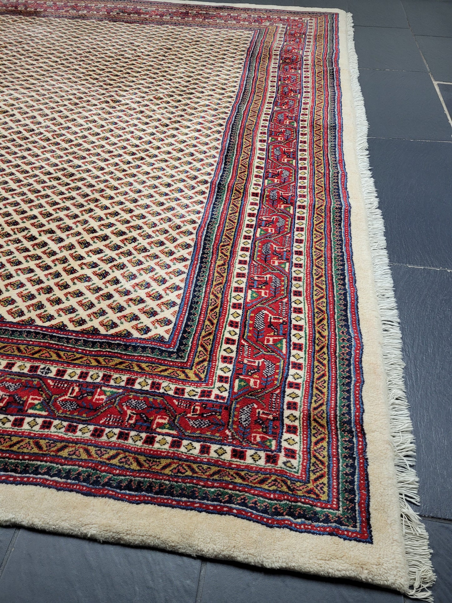 Sarough Teppich reine Wolle florales Allover Muster 280x275 cm