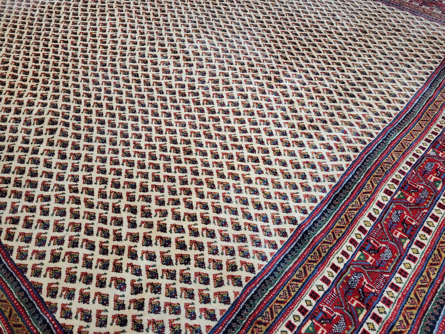 Sarough Teppich reine Wolle florales Allover Muster 280x275 cm