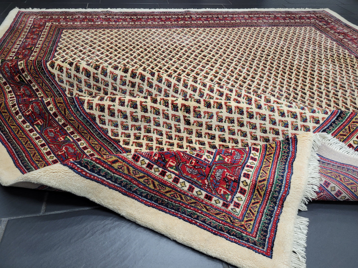 Sarough Teppich reine Wolle florales Allover Muster 280x275 cm