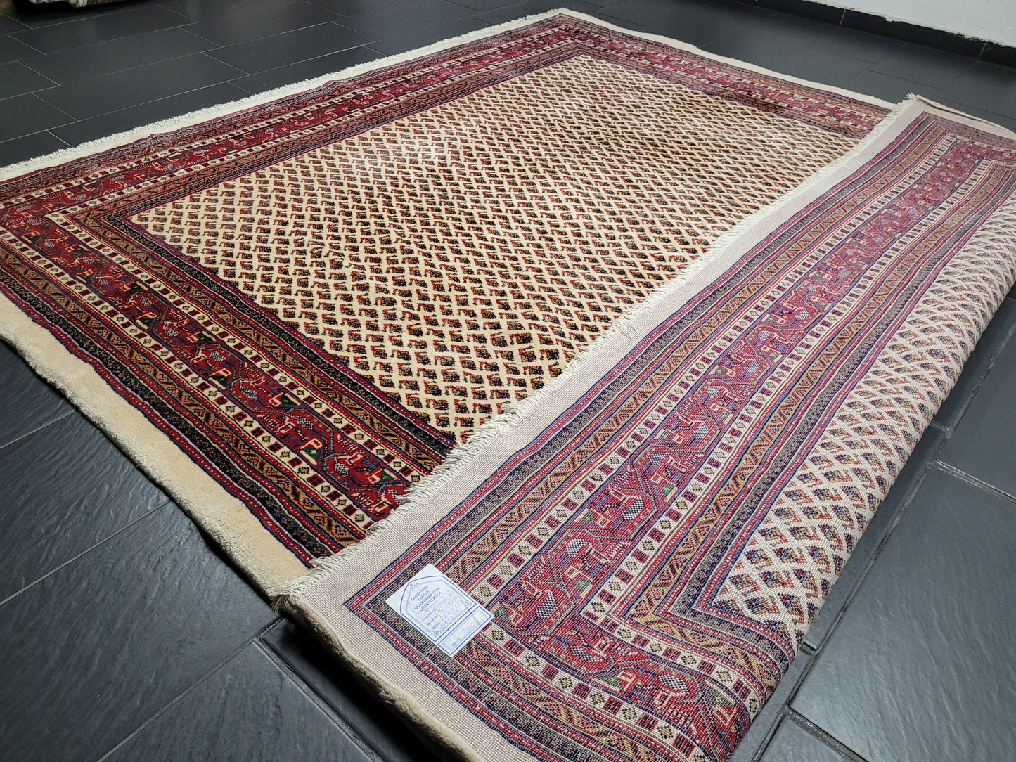 Sarough Teppich reine Wolle florales Allover Muster 280x275 cm