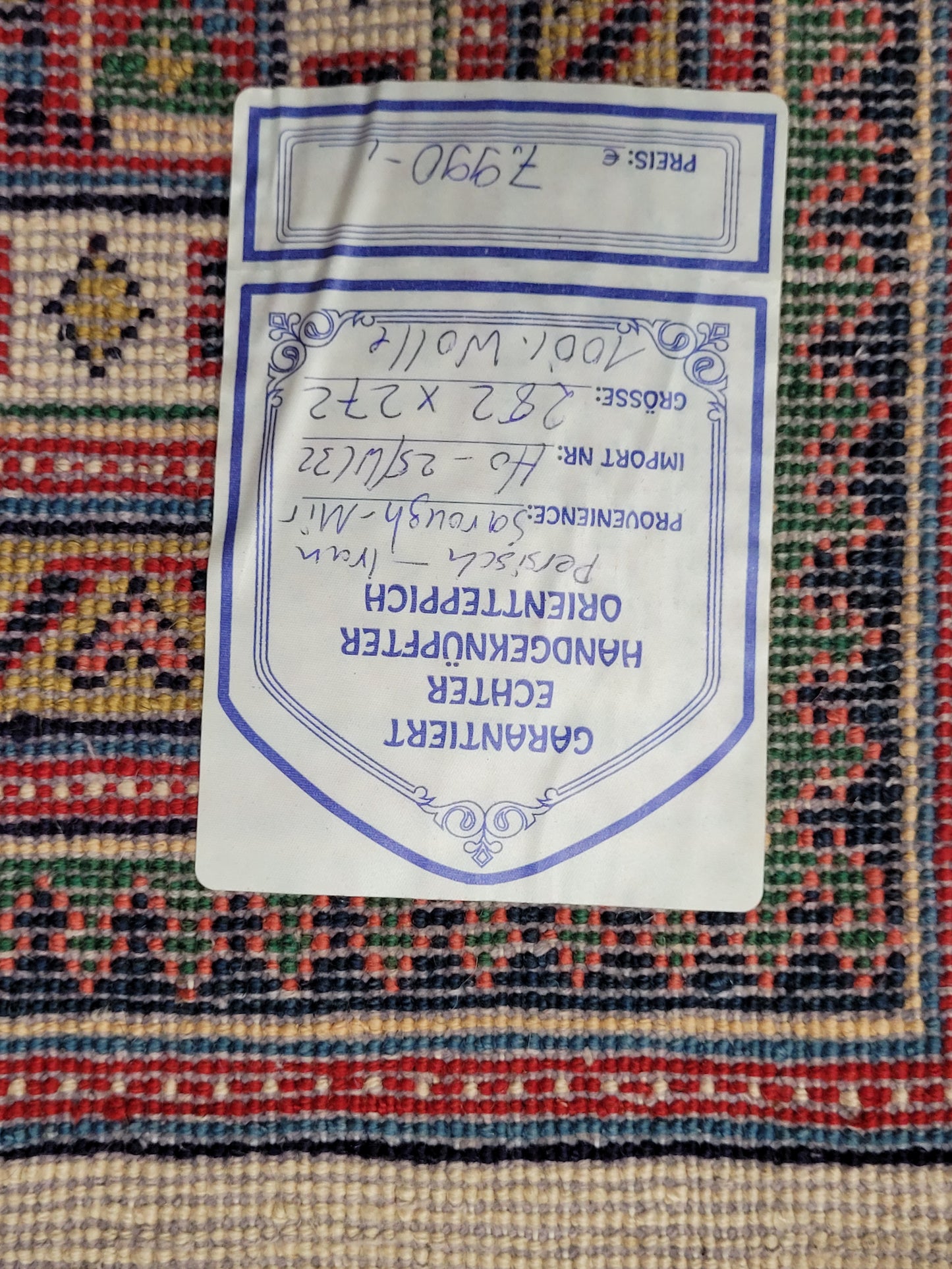 Sarough Teppich reine Wolle florales Allover Muster 280x275 cm