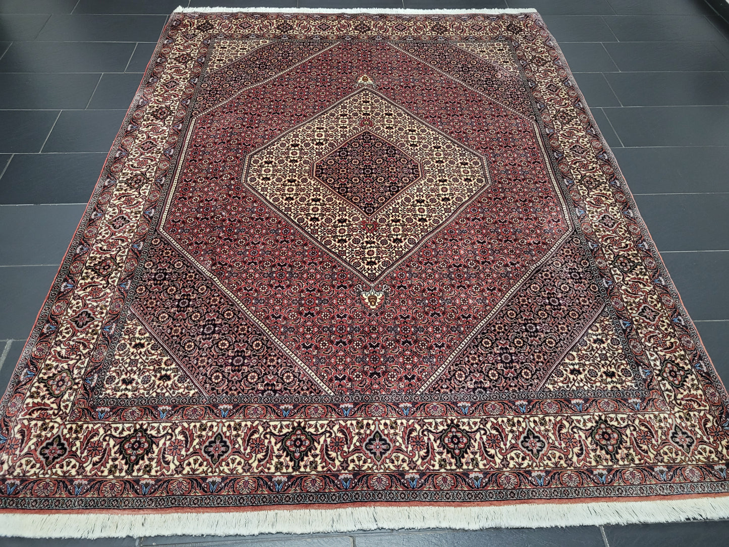 Täbriz Bidjar Tekab Teppich Korkwolle feine Knüpfung 270x210 cm