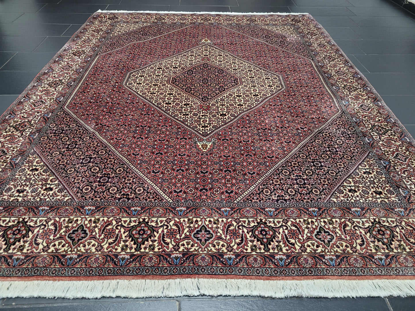 Täbriz Bidjar Tekab Teppich Korkwolle feine Knüpfung 270x210 cm