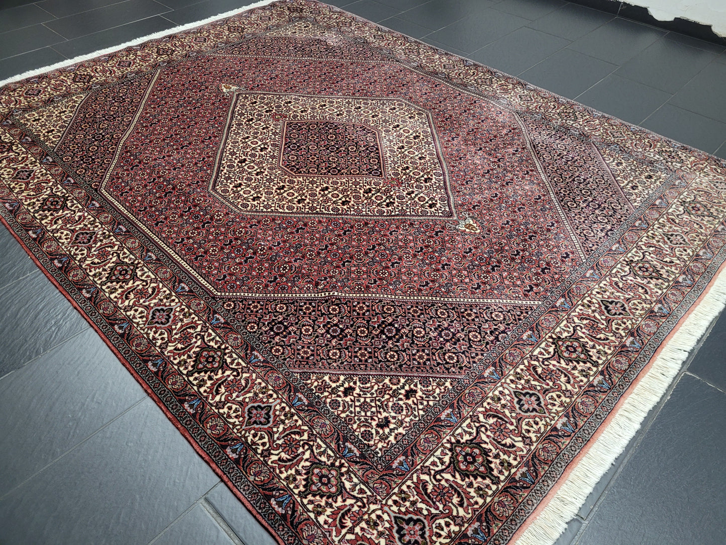 Täbriz Bidjar Tekab Teppich Korkwolle feine Knüpfung 270x210 cm