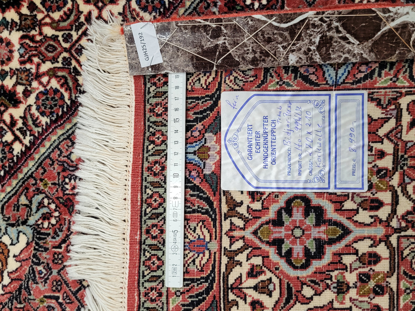 Täbriz Bidjar Tekab Teppich Korkwolle feine Knüpfung 270x210 cm