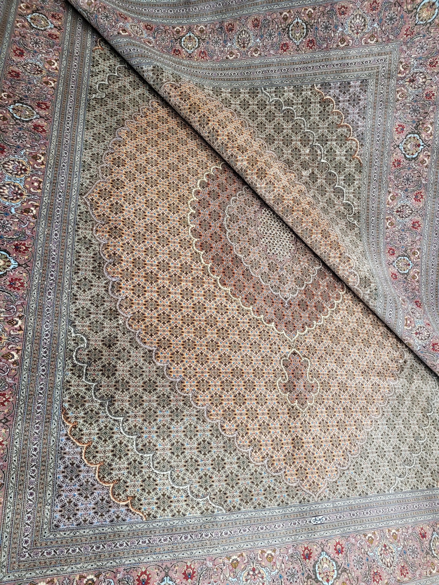 Täbriz Teppich Korkwolle feine Knüpfkunst 300 × 290 cm