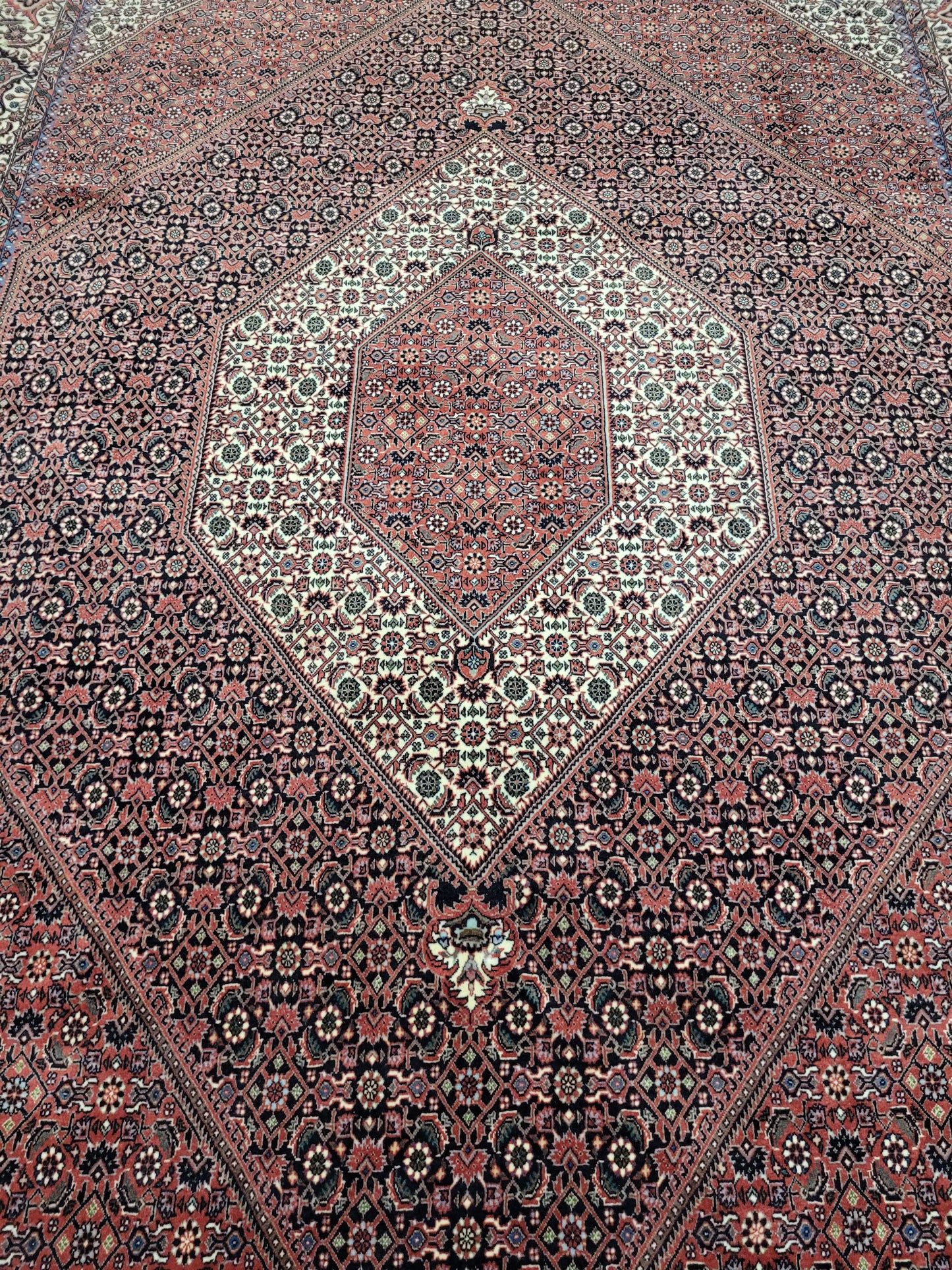 Bidjar Teppich Korkwolle Tekab fein Hexagon Medaillon 310x200 cm