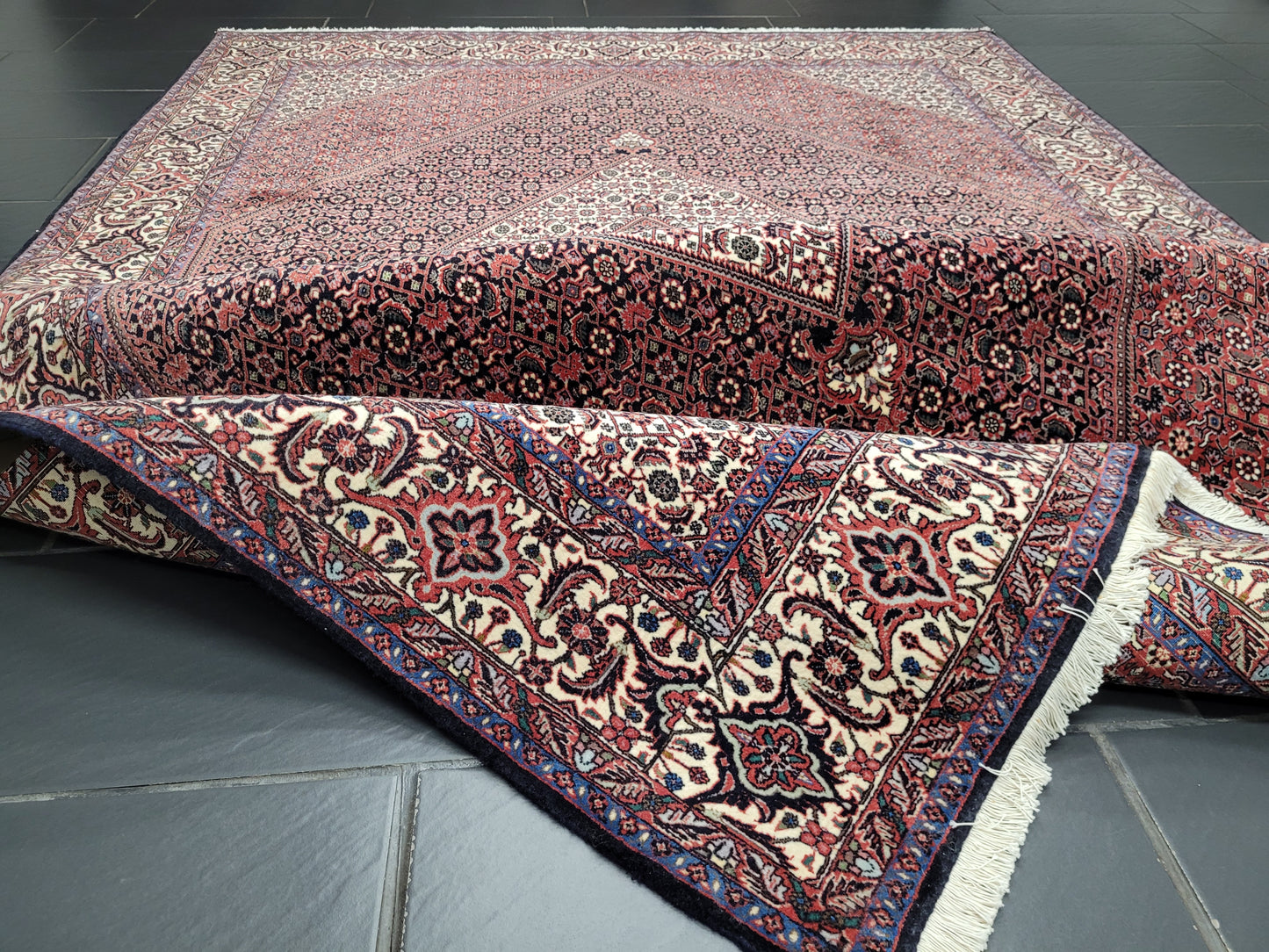 Bidjar Teppich Korkwolle Tekab fein Hexagon Medaillon 310x200 cm