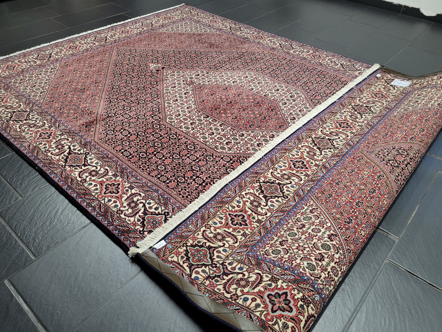 Bidjar Teppich Korkwolle Tekab fein Hexagon Medaillon 310x200 cm