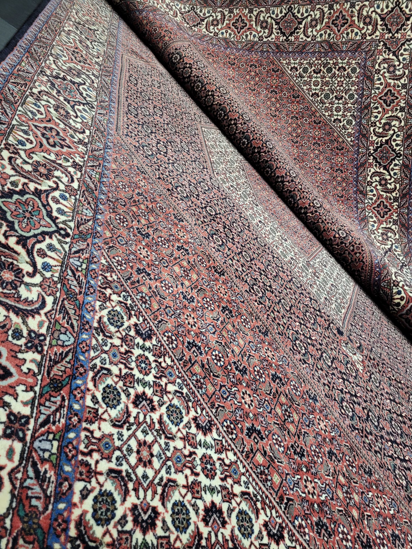 Bidjar Teppich Korkwolle Tekab fein Hexagon Medaillon 310x200 cm