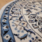 Nain Teppich Rund 200 cm Korkwolle feine Knüpfkunst