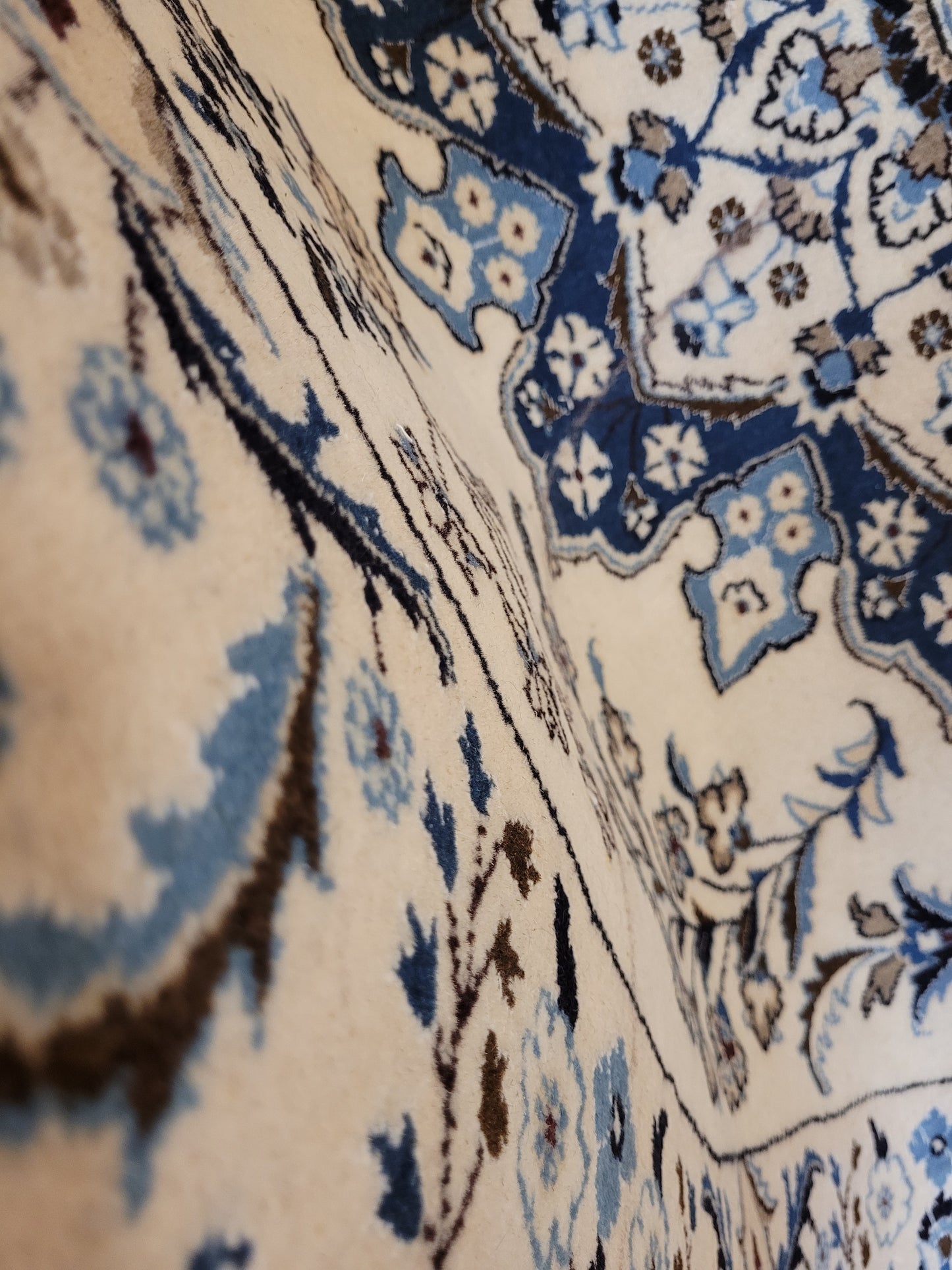 Nain Teppich Rund 200 cm Korkwolle feine Knüpfkunst