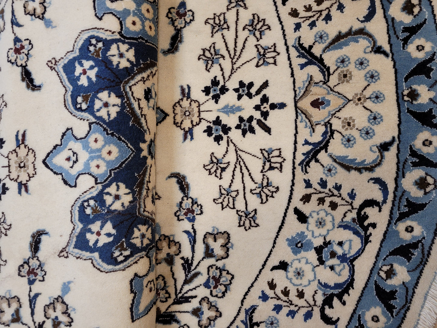 Nain Teppich Rund 200 cm Korkwolle feine Knüpfkunst