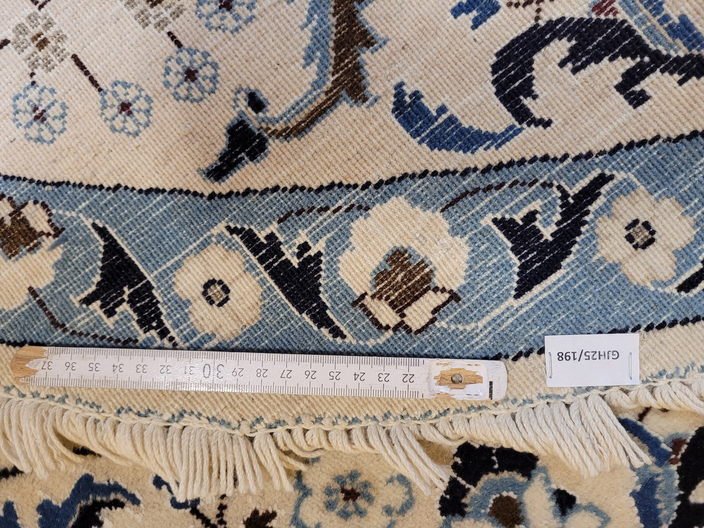 Nain Teppich Rund 200 cm Korkwolle feine Knüpfkunst