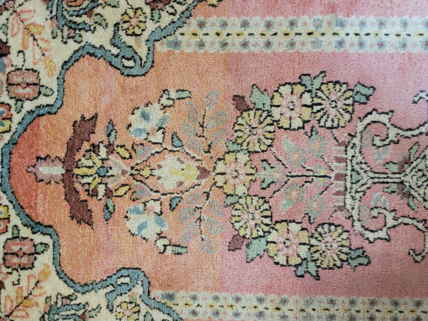 Ghom Seidenteppich 90x62 cm Kaschmir Seide feine Knüpfkunst