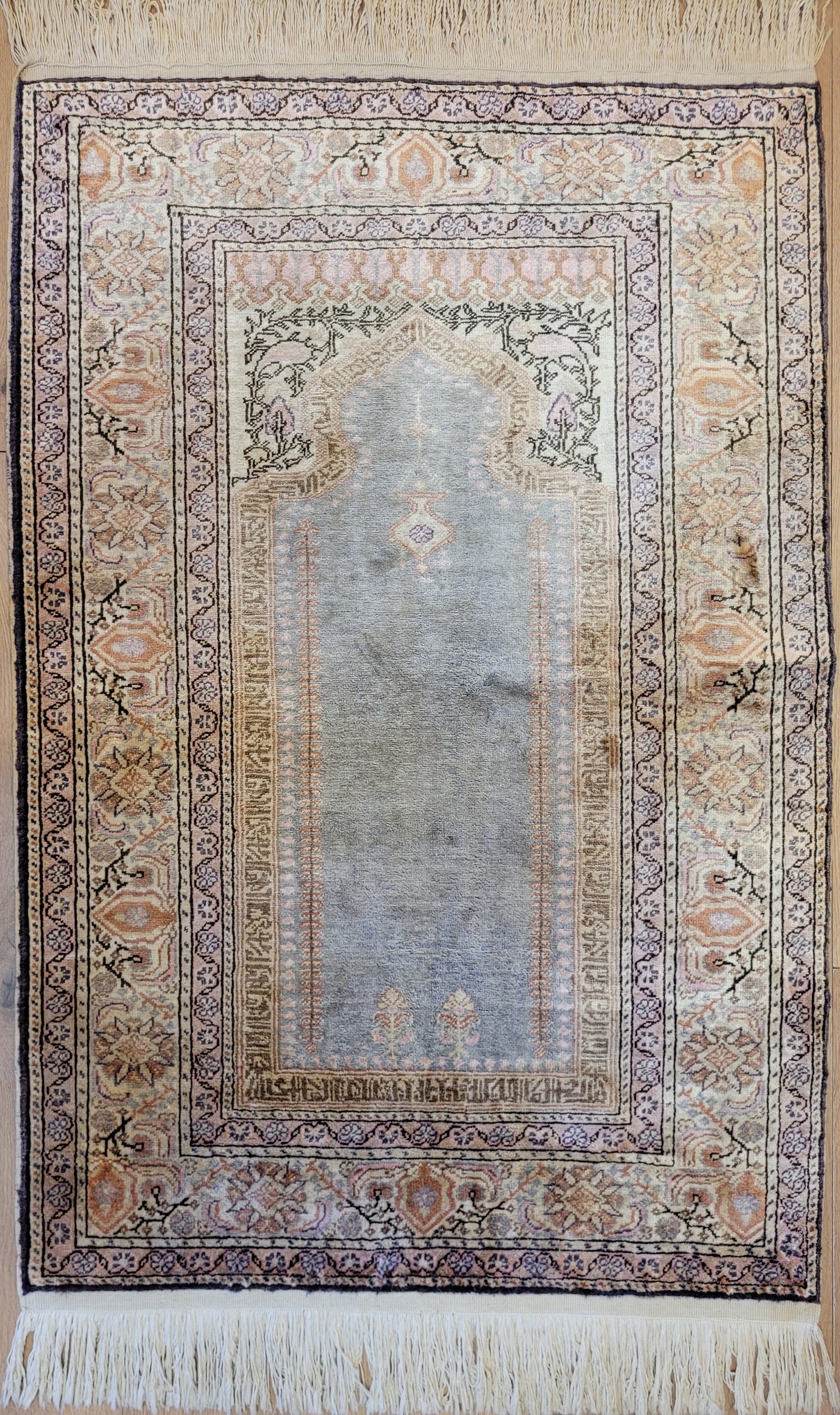 Kayseri Gebetsteppich 134x90 cm feine Wolle Flussdesign