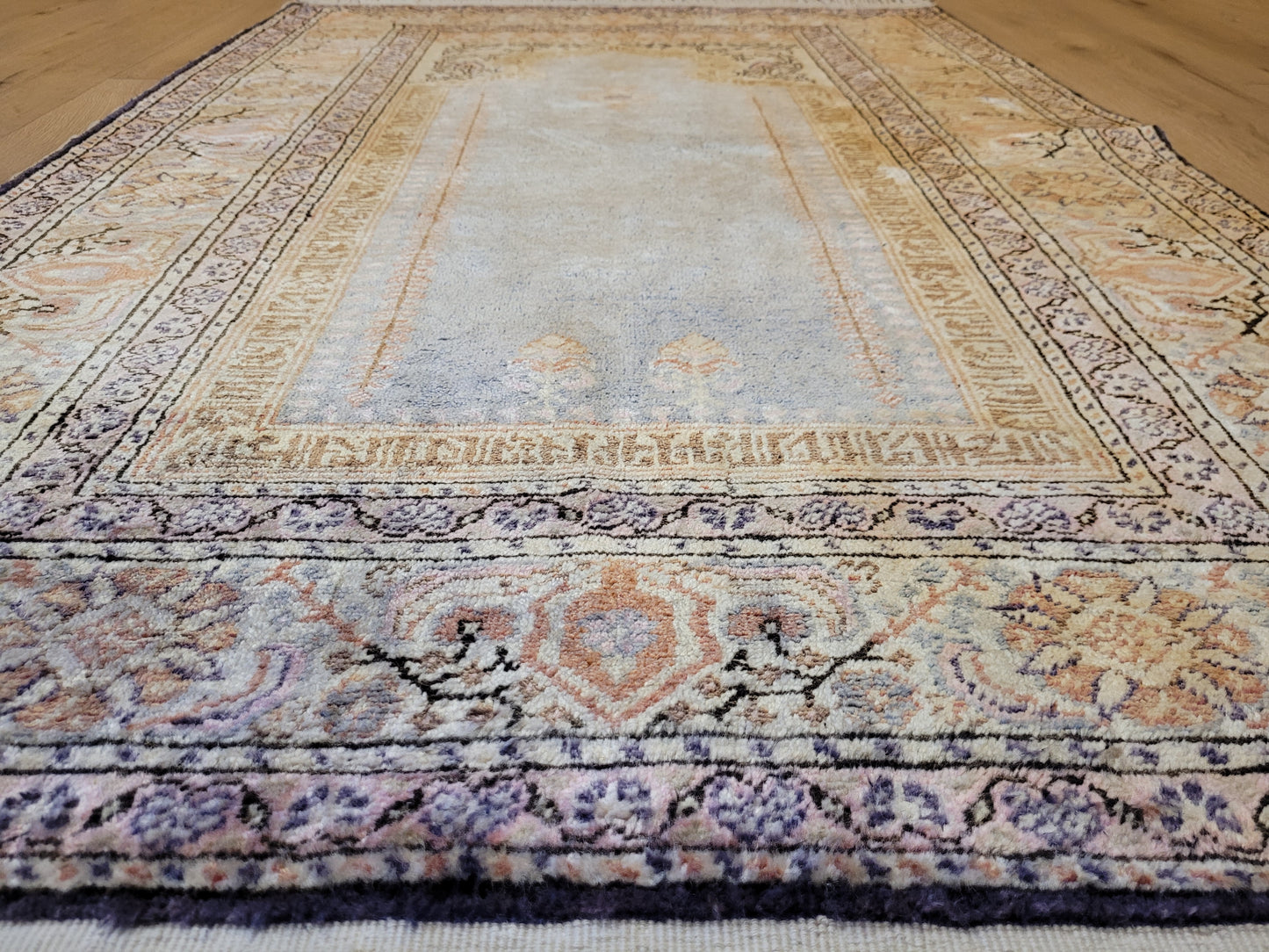 Kayseri Gebetsteppich 134x90 cm feine Wolle Flussdesign