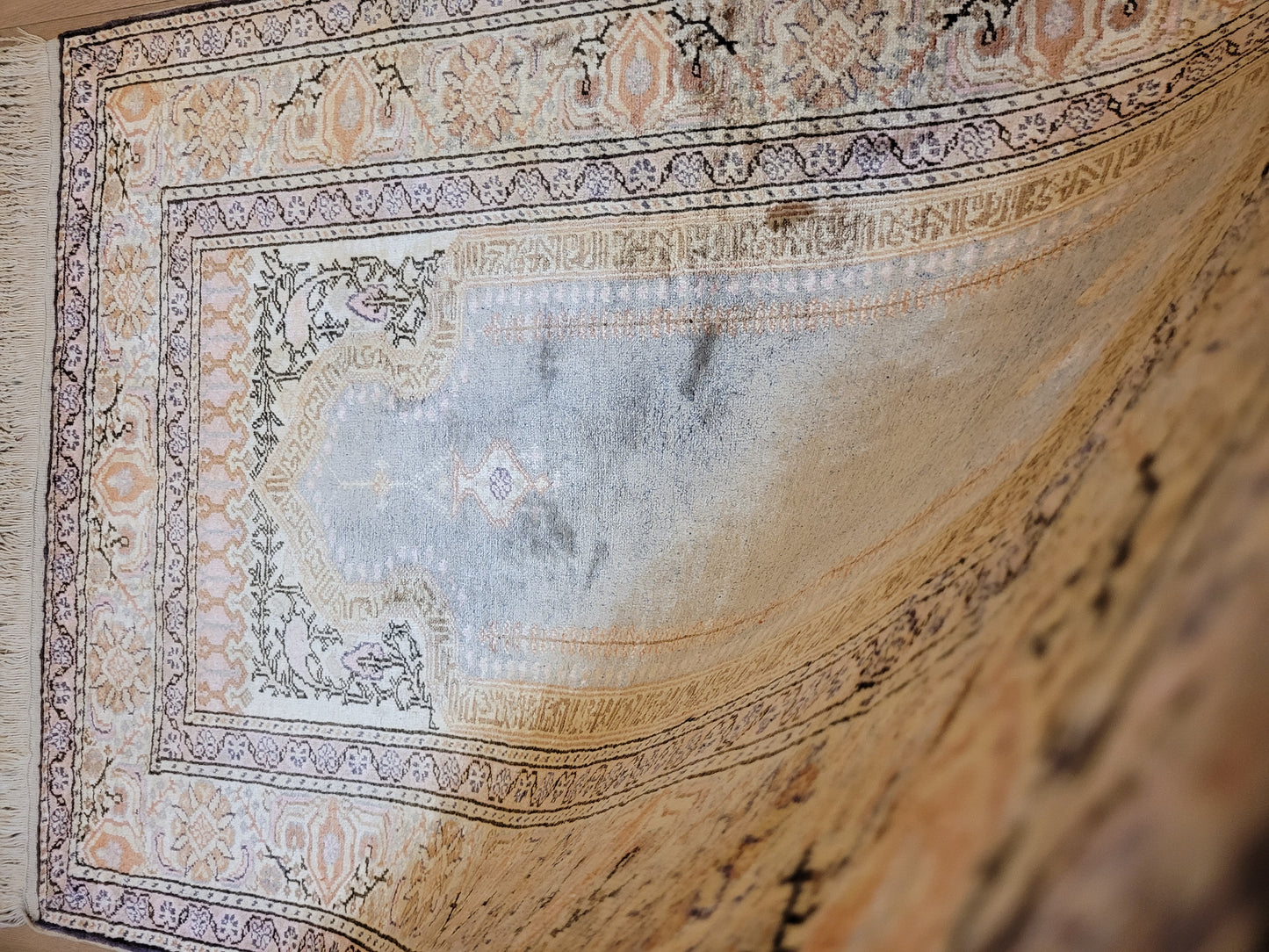 Kayseri Gebetsteppich 134x90 cm feine Wolle Flussdesign