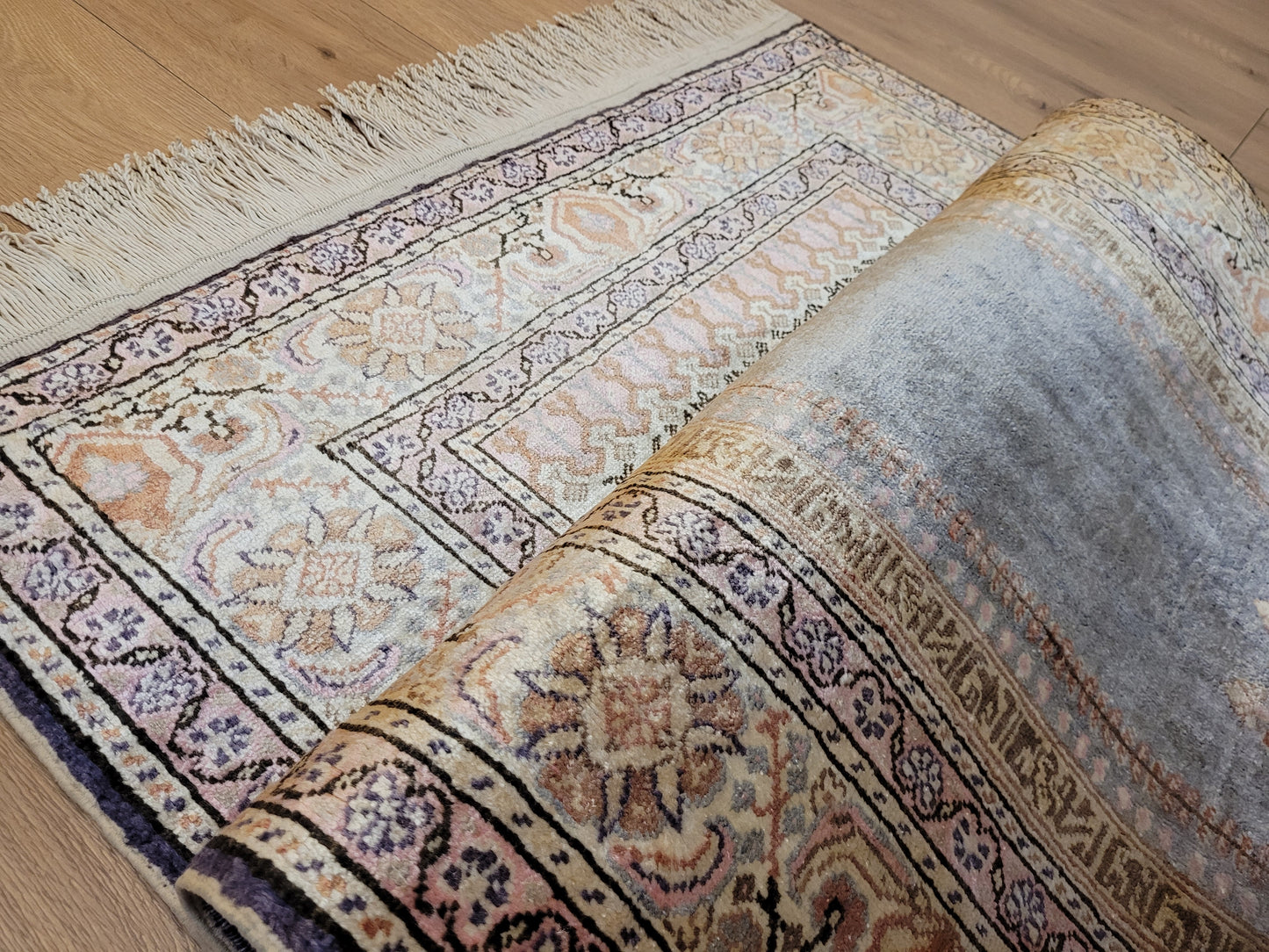 Kayseri Gebetsteppich 134x90 cm feine Wolle Flussdesign